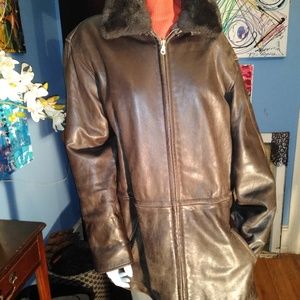 Brown Soft Leather Coat